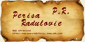 Periša Radulović vizit kartica